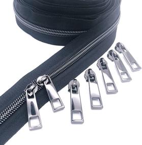 img 2 attached to 🎒 Goyunwell #5 Black Zippers Tape - 10 Yards Nylon Zippers for Sewing with 20 Pcs Gunmetal Zipper Pulls Sliders - Zipper Yard Roll for Tailoring, Crafting, Bags, and Purses