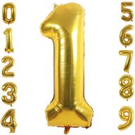 🎈 partymart 1st number gold foil balloons, 42 inch logo