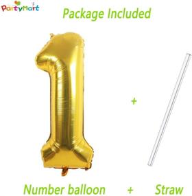 img 1 attached to 🎈 PartyMart 1st Number Gold Foil Balloons, 42 inch