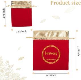 img 2 attached to 🎁 26 Pcs Red Velvet Jewelry Bags with Double Drawstrings - Soft Velour Packaging Pouches for Bracelets, Gemstones, Crystals, Dice, Small Coins - Easy to Tie Mini Carrying Sack - Perfect for Wedding & Holiday Gift Packing