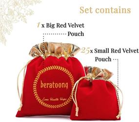 img 3 attached to 🎁 26 Pcs Red Velvet Jewelry Bags with Double Drawstrings - Soft Velour Packaging Pouches for Bracelets, Gemstones, Crystals, Dice, Small Coins - Easy to Tie Mini Carrying Sack - Perfect for Wedding & Holiday Gift Packing