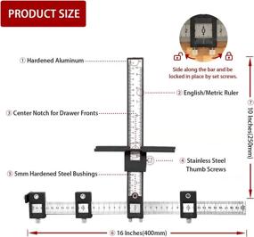 img 2 attached to 🔧 Accurate Cabinet Hardware Jig Tool Set for Handles and Knobs: Solike Cabinet Handle Jig with Automatic Center Punch and 4 Drill Bits