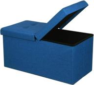 royal blue folding toy box chest by otto & ben: smart lift top upholstered tufted ottomans bench foot rest for bedroom and living room logo