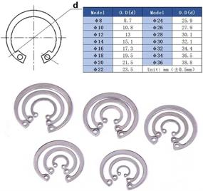 img 3 attached to Hilitchi 200-Piece [15-Size] Internal Circlip Snap 🔒 Retaining Clip Ring Assortment Set - 304 Stainless Steel