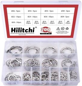 img 4 attached to Hilitchi 200-Piece [15-Size] Internal Circlip Snap 🔒 Retaining Clip Ring Assortment Set - 304 Stainless Steel