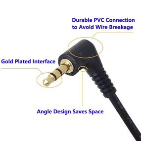 img 3 attached to 🎧 SinLoon 3.5mm Stereo Audio Cable (2-Pack) - Gold Plated, Angled Right & Left, Male to Male - For Smartphones, Tablets, Media Players