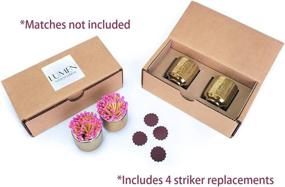 img 2 attached to Luxurious Lumen Gold Match Holder Set - Set of 2 Elegant Ceramic Jars for Gold Decor - Match Jars with Strikers Featuring Symbolic Wealth Invite Design. Perfect for Decorative Matches and Candle Decor.