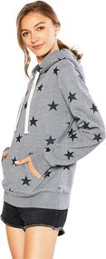 img 3 attached to 🌟 Esstive Women's Ultra Soft Fleece Lightweight Casual Star Printed Active Stylish Pullover Hoodie Sweatshirt - Comfortable & SEO-friendly