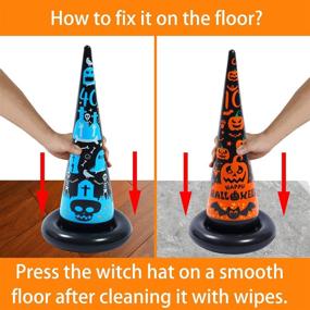 img 1 attached to 🎃 Uniqhia Halloween Games for Kids Party: 5-Pack Inflatable Witch Hats Ring Toss Game + Flame Ghost Ring Toss Games – Indoor/Outdoor Games for Kids, Adults, and Family