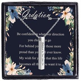 img 4 attached to 🎓 2021 Graduation Gifts for Her: Engraved Bar Necklace, College & High School Inspirational Presents - Best Friend & Daughter's Choice!