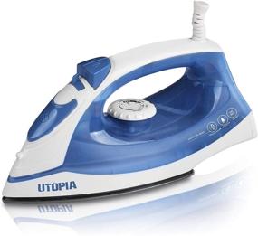 img 4 attached to 🔥 Utopia Home Steam Iron for Clothes: 1200 Watt Nonstick Soleplate, Lightweight & Travel-Friendly with Swivel Cord - 200mm Water Tank (Blue)