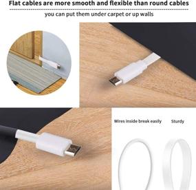 img 2 attached to 🔌 10ft 2 Pack USB to Micro USB Camera Power Cable for WyzeCam V3 Pan, KasaCam, NestCam Indoor, eufyCam 2C, Yi Cam, Blink Mini, Zmodo - Outdoor Extension Charging Cord with Wire Clips