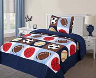 🏀 2-piece twin size sports bedspread set for kids - basketball, football, baseball - ideal for boys and girls logo