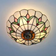 🌟 skyweel 12 inch vintage chandeliers: tiffany style stained glass flush mount ceiling light - brightening spaces with timeless elegance logo