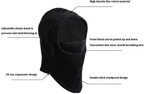 img 2 attached to 🧥 Windproof Fleece Balaclava Ski Mask - Adjustable Winter Mask for Men and Women (Black + Black/Gray)
