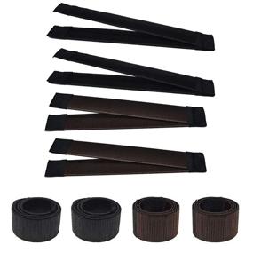 img 4 attached to 🎩 SASFOU 4 Pcs Magic Hair Bun Maker: Fast & Easy French Twist Donut Maker for Women, Girls, Ladies (Black and Coffee)