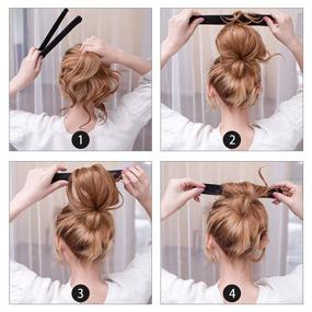 img 1 attached to 🎩 SASFOU 4 Pcs Magic Hair Bun Maker: Fast & Easy French Twist Donut Maker for Women, Girls, Ladies (Black and Coffee)