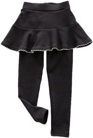 img 4 attached to Stretchy Footless Leggings Pantskirt for 👧 Girls (7-8 Years): Comfortable and Stylish Leggings Clothing