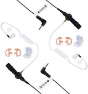 🎧 yehteh 3.5mm 2 pack listen only earpiece with acoustic tube - ideal for two-way radios, compatible with radio speaker mics jacks, includes 2 pairs m size earmold logo