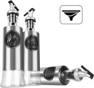 neptonion stainless steel olive oil dispenser set with glass vinegar and 🍶 sauce cruet - 11oz pourer bottle for easy dispensing (3 packs with funnel) logo