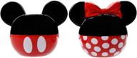 top branded disney salt and pepper shakers set – minnie and mickey mouse 🐭✨ ceramic salt and pepper shakers, ideal for tabletops – convenient to refill – redblack, glossy finish logo