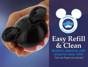 img 1 attached to Top Branded Disney Salt and Pepper Shakers Set – Minnie and Mickey Mouse 🐭✨ Ceramic Salt and Pepper Shakers, Ideal for Tabletops – Convenient to Refill – RedBlack, Glossy Finish