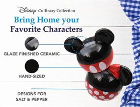 img 2 attached to Top Branded Disney Salt and Pepper Shakers Set – Minnie and Mickey Mouse 🐭✨ Ceramic Salt and Pepper Shakers, Ideal for Tabletops – Convenient to Refill – RedBlack, Glossy Finish