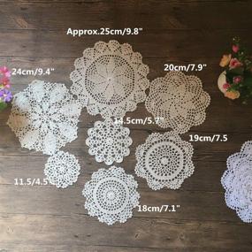 img 2 attached to MINDPLUS Handcrafted Set of 14 Cotton Crocheted Lace Doilies - Versatile Vintage Décor for Weddings, Tea Parties, and Home