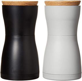 img 2 attached to 🎁 AdHoc Twin Salt & Pepper Mill Gift Set: Sleek 5.5" White/Black Color - The Perfect Kitchen Companion (MP125US)