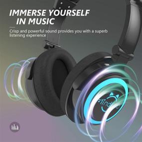 img 1 attached to MindKoo Wireless Cat Ear Bluetooth Headphones - LED Light Up with 7 Colors, Foldable & Safe Over-Ear Headset with Mic for Kids and Adults