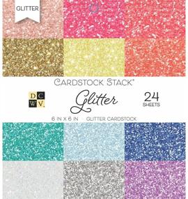 img 2 attached to 🎉 Shimmering Elegance: DCWV Card Stock 6X6 Glitter Stack - 24 Sheets