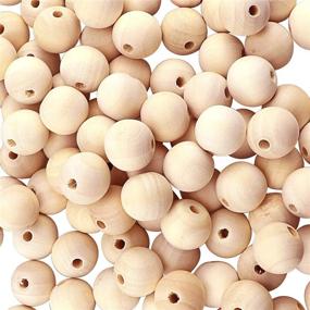 img 4 attached to 🌳 200-Pack of 20mm Natural Wood Beads - Unfinished Round Wooden Beads for Crafts - Bulk Wood Spacer Beads for DIY Projects