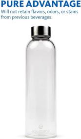 img 3 attached to 💧 Aquasana 550ml Glass Water Bottles - Premium Borosilicate, BPA-Free Lid, Stainless Steel Cover (6-Pack)