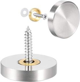 img 4 attached to Uxcell Mirror Decorative Brushed Stainless Industrial Hardware - Enhance Your Space with Style