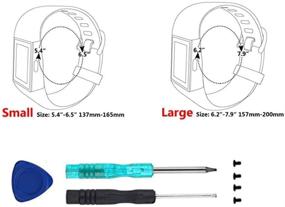 img 1 attached to Замена ремешков для часов Fitbit Surge: силиконовые браслеты с металлической пряжкой, совместимость с малым и большим размером