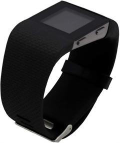 img 4 attached to Замена ремешков для часов Fitbit Surge: силиконовые браслеты с металлической пряжкой, совместимость с малым и большим размером