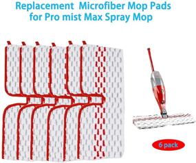 img 3 attached to 🧹 6-Pack Replacement Mop Pads for Max Spray Mop Head - High-Quality Microfiber Refill Pads, Washable and Velcro-Compatible