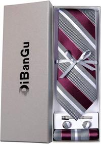 img 2 attached to DiBanGu Formal Burgundy Necktie Cufflink Men's Accessories in Ties, Cummerbunds & Pocket Squares