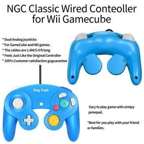 img 3 attached to 🎮 SogYupk 2 Pack Wired Controllers - Gamecube Controller Replacement, Classic Gamepad for Nintendo and Wii Console Game Remote (Blue & Orange)