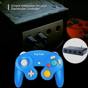 img 1 attached to 🎮 SogYupk 2 Pack Wired Controllers - Gamecube Controller Replacement, Classic Gamepad for Nintendo and Wii Console Game Remote (Blue & Orange)