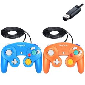 img 4 attached to 🎮 SogYupk 2 Pack Wired Controllers - Gamecube Controller Replacement, Classic Gamepad for Nintendo and Wii Console Game Remote (Blue & Orange)