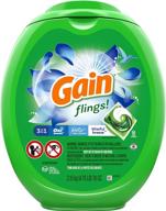 🌬️ gain flings! blissful breeze scent laundry detergent pacs, 96 count - high efficiency (he) logo