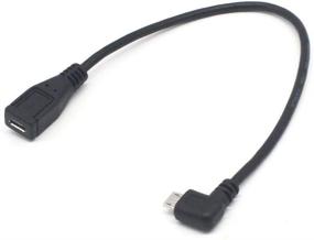 img 2 attached to 🔌 Угловой кабель-удлинитель Micro USB, 2 штуки 90 градусов Микро-В мужской - женский кабель для передачи данных, совместимый с Samsung, HTC, Huawei, автомобильным регистратором, Sony и многими другими