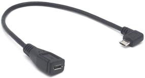 img 1 attached to 🔌 Угловой кабель-удлинитель Micro USB, 2 штуки 90 градусов Микро-В мужской - женский кабель для передачи данных, совместимый с Samsung, HTC, Huawei, автомобильным регистратором, Sony и многими другими