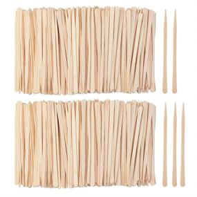 img 4 attached to 1200-Pack Wooden Waxing Sticks, Small Wax Applicator Spatulas for Hair Eyebrow Nose Removal, Craft Sticks for Waxing (Without Handle)