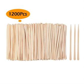 img 3 attached to 1200-Pack Wooden Waxing Sticks, Small Wax Applicator Spatulas for Hair Eyebrow Nose Removal, Craft Sticks for Waxing (Without Handle)