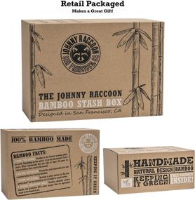 img 1 attached to Johnny Raccoon Extra Large Bamboo Stash Box Combo with Grinder, Jars, Rolling Tray – Lockable, Durable Storage Solution