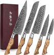 hezhen set durable steel chef knife figured handle porcelain logo