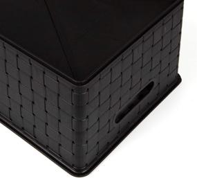 img 1 attached to 📦 Bekith 5 Pack Woven Plastic Storage Basket, Woven Basket Bin, 10&#34; Length x 7&#34; Width x 4.4&#34; Height, Black