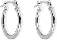 🌟 ritastephens 14k real gold tubular shiny round hoop earrings in yellow/white gold logo